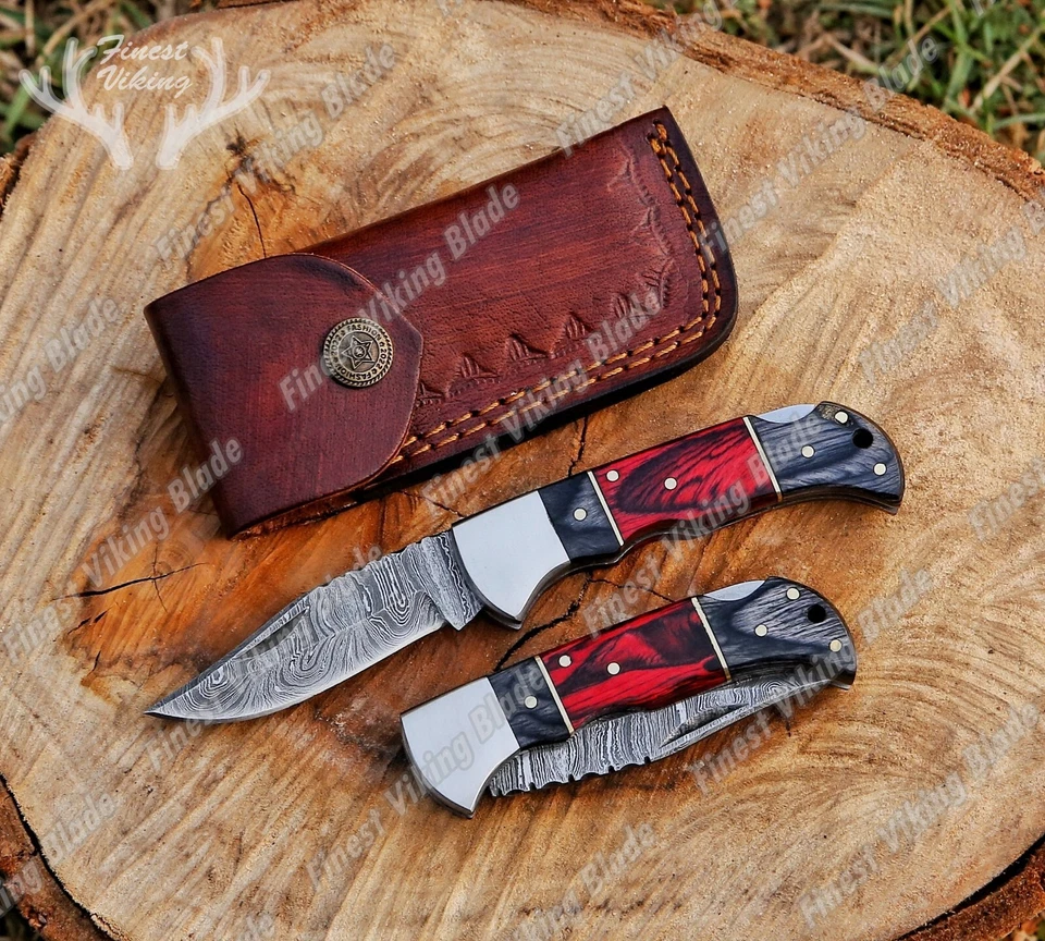 PERSONALIZED HANDMADE DAMASCUS Pocket Knife, Groomsmen, Gift For Any Occasion
