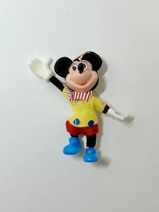 Walt Disney Mickey Mouse Flocked Plastic Christmas Ornament 1970s Vintage - Picture 1 of 6