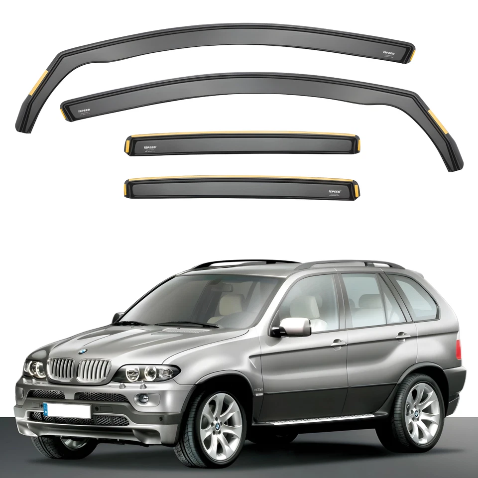 ISPEED Wind Deflectors for BMW X5 E53 2000-2006 5-Door SUV 4pc Set Accessories - Image 1 of 4