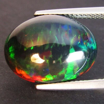 Gema suelta forma ovalada cabujón ópalo negro etíope juego color natural 9,92 quilates Foto 1 de 4