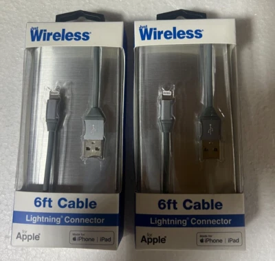 ¡¡PACK DE 2!! PARA APPLE Just Wireless 6 pies Iphone Cable a USB-A Gris 2 PACK VE Foto 1 de 2