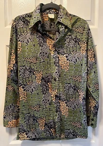 VTG Anthony Blair 1970's Retro Disco Nylon Button-Up Mens Shirt - S (14-14.5) - Picture 1 of 8