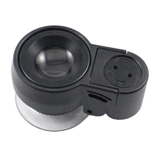 45X Zoom LED UV Light Pocket Microscope Jewelry Magnifier Loupe Glass PCB Coins - Picture 1 of 11