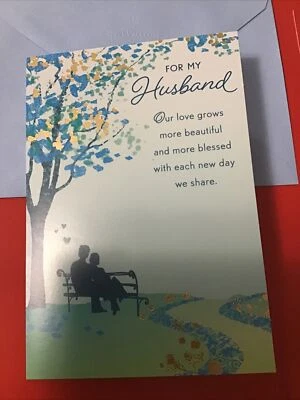 Feliz Día del Padre Para Mi Marido Amor Bendito 5”x7” Tarjeta de Felicitación Sello Foto 1 de 4