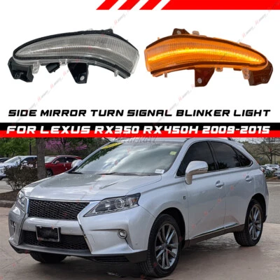 Luz de señal de giro LED dinámica transparente para Lexus RX450H RX350 2009-2015 Foto 1 de 4