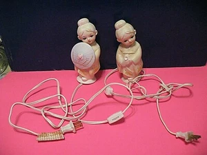 Vintage Paar I.W. RICE & CO PORZELLAN LADY LAMPE ORIENT - Bild 1 von 4