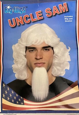 Peluca y perilla del Tío Sam accesorio de disfraz adulto 4 de julio Halloween TOTALMENTE NUEVO Foto 1 de 2