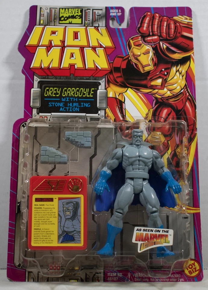 Marvel Comics Iron Man Grey Gargoyle Stone Action Figure ToyBiz 1995 R6