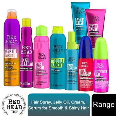 Bed Head By Tigi Hair Spray, Jelly Oil, Cream, Serum for Smooth & Shiny Hair