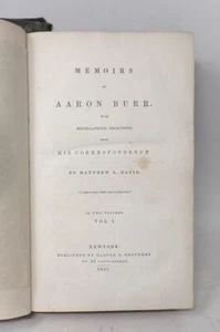 AARON BURR MEMOIRS & CORRESPONDENCE - 1837 - 2 VOLS. - 1ST EDITION. - HARPER - Bild 1 von 3