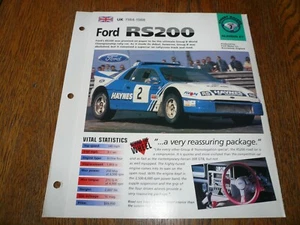 1986 Ford RS200 UNIQUE IMP BROCHURE  - Picture 1 of 3
