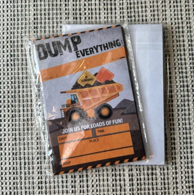 Dump Everything Party Invitations 20 Invitations & Envelopes Fill Out Your Own - Image 1 of 4