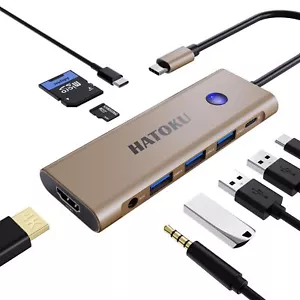 USB C Hubs 9-in-1 USB C Adapters with 4K@60Hz HDMI 100W PD SD/TF Card Readers... - Picture 1 of 6