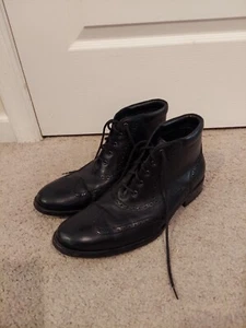 COLE HAAN  WINGTIP Ankle BOOTS in Black MEN’S Size 9.5 US - Picture 1 of 8