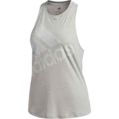 Adidas Womens Badge Of Sport Training Vest Tank Sleeveless Top - Grey • 9.26€