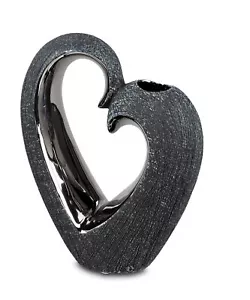 Jarrón decorativo ANTRACITA CORAZÓN H. 16 cm plata gris cerámica Formano - Imagen 1 de 2