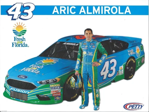 2016 ARIC ALMIROLA "FRESH FLORDIA" #43 NASCAR SPRINT CUP POSTCARD Cover