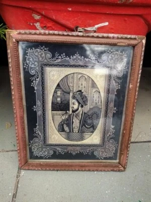 Fotografía Retrato Impresión Rey Mugol Indio De Colección Coleccionable Decoración Enmarcada Foto 1 de 4