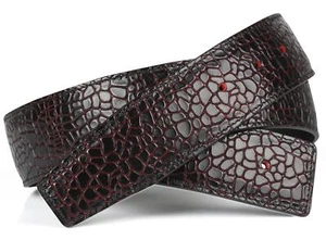 100% Quality Dragon Black H Belt 32mm Reversible Leather Strap without Buckle  - Picture 1 of 48