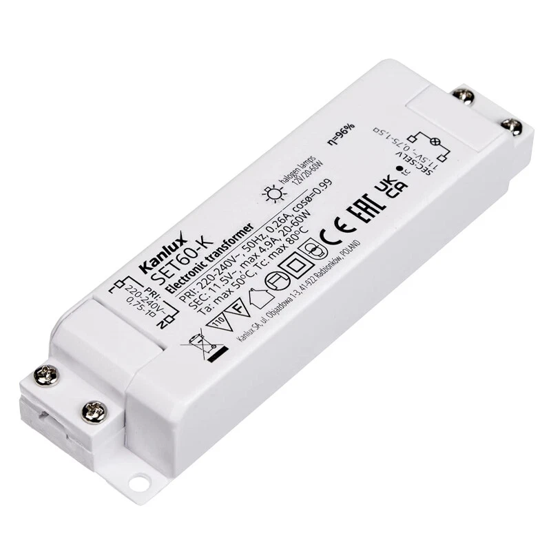 Halogen Trafo 12V 4,9A 20W-60W Netzteil (SET60-K) elektronischer Halogentrafo - Bild 1 von 1