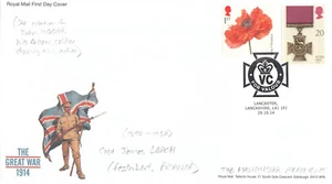 (134997) Grande Guerra Victoria Cross GB Cover VC per Valour Royton Oldham 2014 - Foto 1 di 1