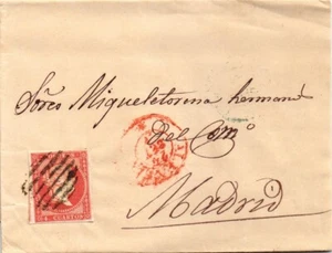 Spain 1856 cover from Valencia to Madrid (810) - Picture 1 of 2