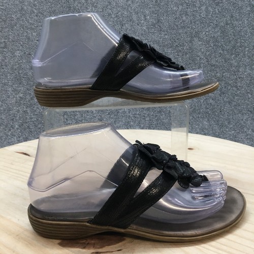 Scarpe Clarks donna 6 M flop flop con fiori comode 65760 nere slip on