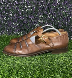 Sandalia de Pescador Ralph Lauren Etiqueta Púrpura Piel de Becerro Pulida 9 E Hecha en Italia - Imagen 1 de 19