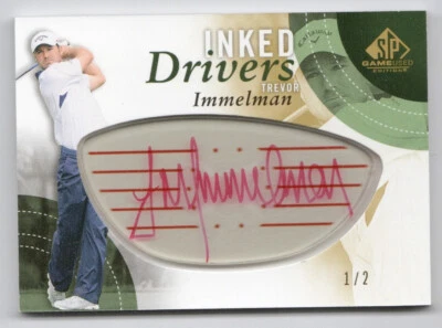 TREVOR IMMELMAN 2014 UD SP Game Used Inked Drivers Red Steel 1/2 - Image 1 of 2