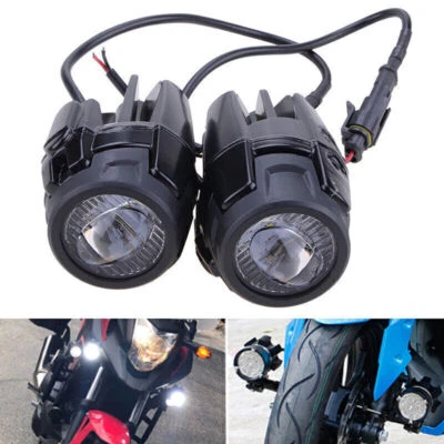 White Adventure Motorcycle LED Fog Lights Auxiliary For BMW R1200GS 750GS F850GS - Image 1 of 4