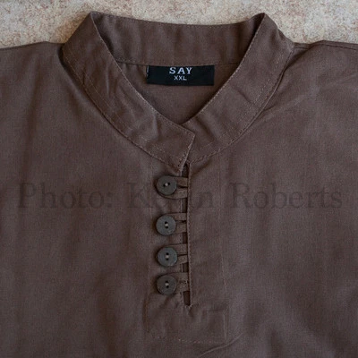 Camisa túnica marrón medieval + botones de madera renacentistas recreadores disfraces 4 tallas Foto 1 de 4