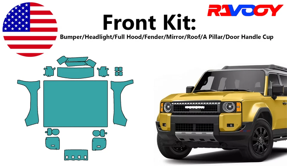 Película de protección de pintura precortada PPF para Toyota Land Cruiser primera edición 2024-2025 Foto 1 de 4