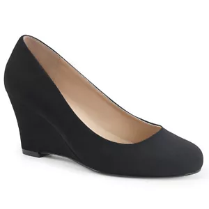 POMPA A ZEPPA NERA IN PELLE SCAMOSCIATA NUBUCK 3" PICCOLA. TAGLIE 9 10 11 12 13 14 16 - Foto 1 di 1