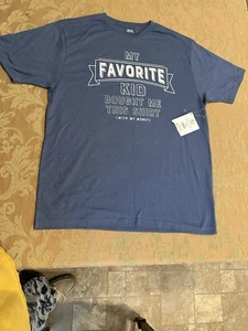 Neu mit Etikett Celebrate Fathers Day schieferfarben Baumwollmischung schieferblaues T-Shirt Größe Medium - Bild 1 von 8