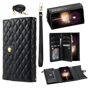 Crossbody Leather Zipper Wallet Case For Samsung Galaxy A73 A54 A32 Flip Cover - Picture 1 of 18