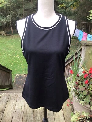 Camiseta sin mangas Adrienne Vittadini nueva sin etiquetas negra blanca Foto 1 de 4