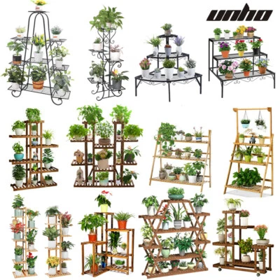 UNHO Profesional Soporte para Plantas Proveedor Multi Nivel Estante para Flores para Interior Exterior Foto 1 de 4