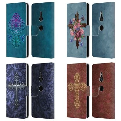 FUNDA BILLETERA LIBRO CUERO CRUCES FRESNO BRILLANTE OFICIAL PARA TELÉFONOS SONY 1 Foto 1 de 4