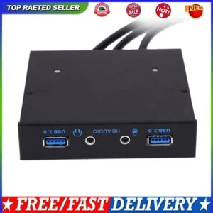 3,5-Zoll-20-Pin-zu-2-USB-3.0-Port-HUB + HD-Audio-PC-Diskettenerweiterungsfrontpl - Photo 1/10