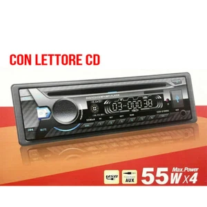 STEREO AUTO AUTORADIO 1 DIN CON LETTORE CD BLUETOOTH MP3 MP4 SD USB AUX 55WX4 - Foto 1 di 1