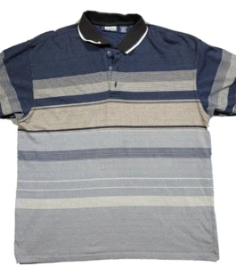 De Colección Premier Polo Para Hombres Grande Azul Años 2000 Rayas Rugby Camisa Manga Corta - Imagen 1 de 12