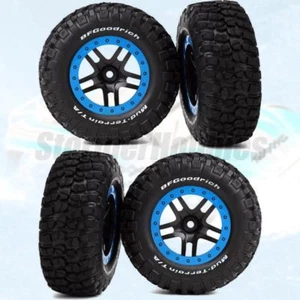 Traxxas Slash Rear Bfg Mud-Terrain Tires On Black/Blue Rims (4) 5883A - Picture 1 of 2