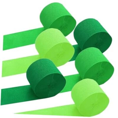 Papel crepé verde 6 rollos serpentinas verdes en 3 colores para bebé de graduación  Foto 1 de 4