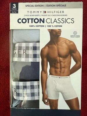 New NIP Tommy HilfigerMen Cotton Classics Boxer Briefs 3 Pack Size M - Image 1 of 4