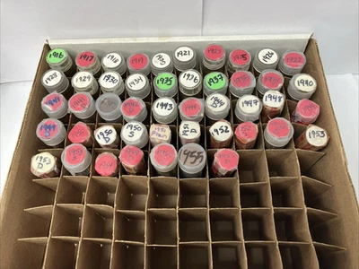 47 Rolls of Copper Lincoin Wheat Pennies 1916-1955 Collection (89) - Image 1 of 4