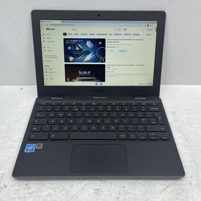 ASUS Chromebook C204EE 11.6” Laptop N4000 1.1GHz 4GB 16GB SSD – Grey – Working - Image 1 of 4