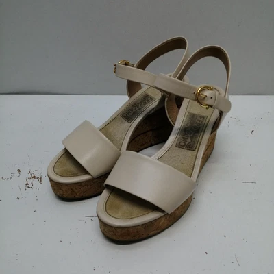 Sandalias de cuña Ferragamo Madea beige con tiras de corcho talla 6D [rango B] LTD de JAPÓN Foto 1 de 4