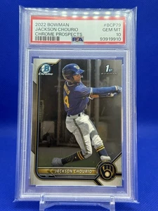Jackson Chourio 2022 Bowman Chrome PSA 10 Prospects 1st #BCP-79 Brewers - Picture 1 of 2