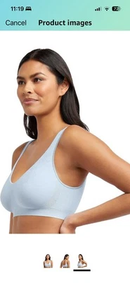 NWT Bali  Bra Size 2XL Women's Wireless Cool Comfort Revolution Seamless Blue - Image 1 of 4