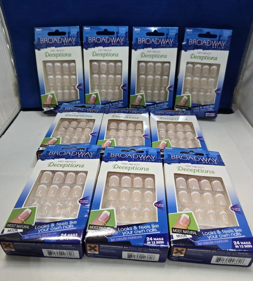 10×24 Kiss Broadway Fast French,Deception Nails,short,dry Glue - Image 1 of 1